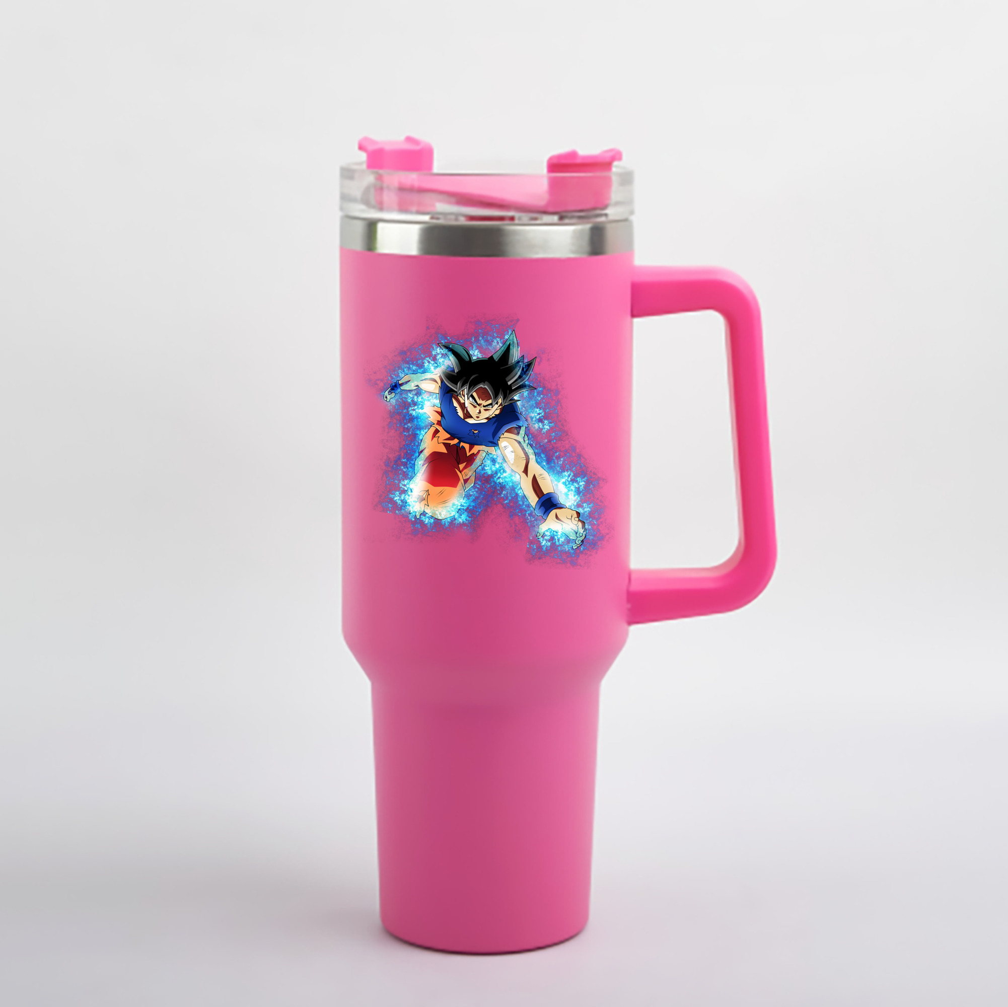 （画像用） ドラゴンボール 孫悟空（そん ごくう）Son Goku カカロット DRAGON BALL Kakarotto 1200mL車用タンブラー - クリスタルステッカー（プラスチックストロー付き）